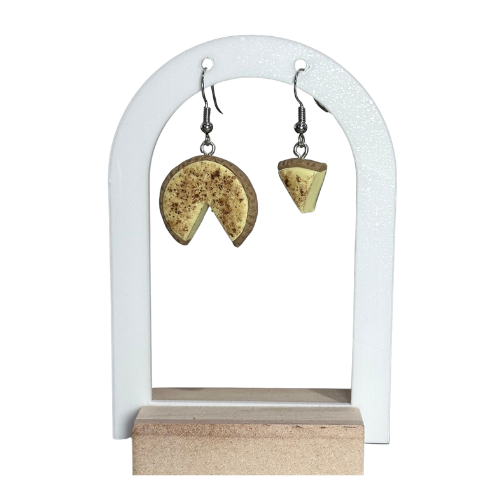 handmade milk tart earrings from polymer clay